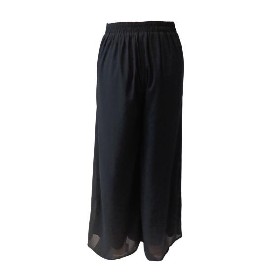 Women Pants Elastic High Waist Wide Leg Loose Fit Casual Trousers Summer Chiffon Long