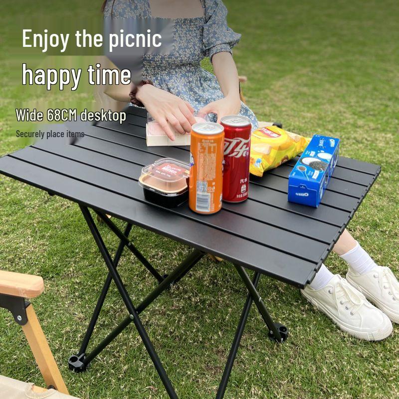 Portable Aluminum Folding Picnic Table & Chairs Set for Camping