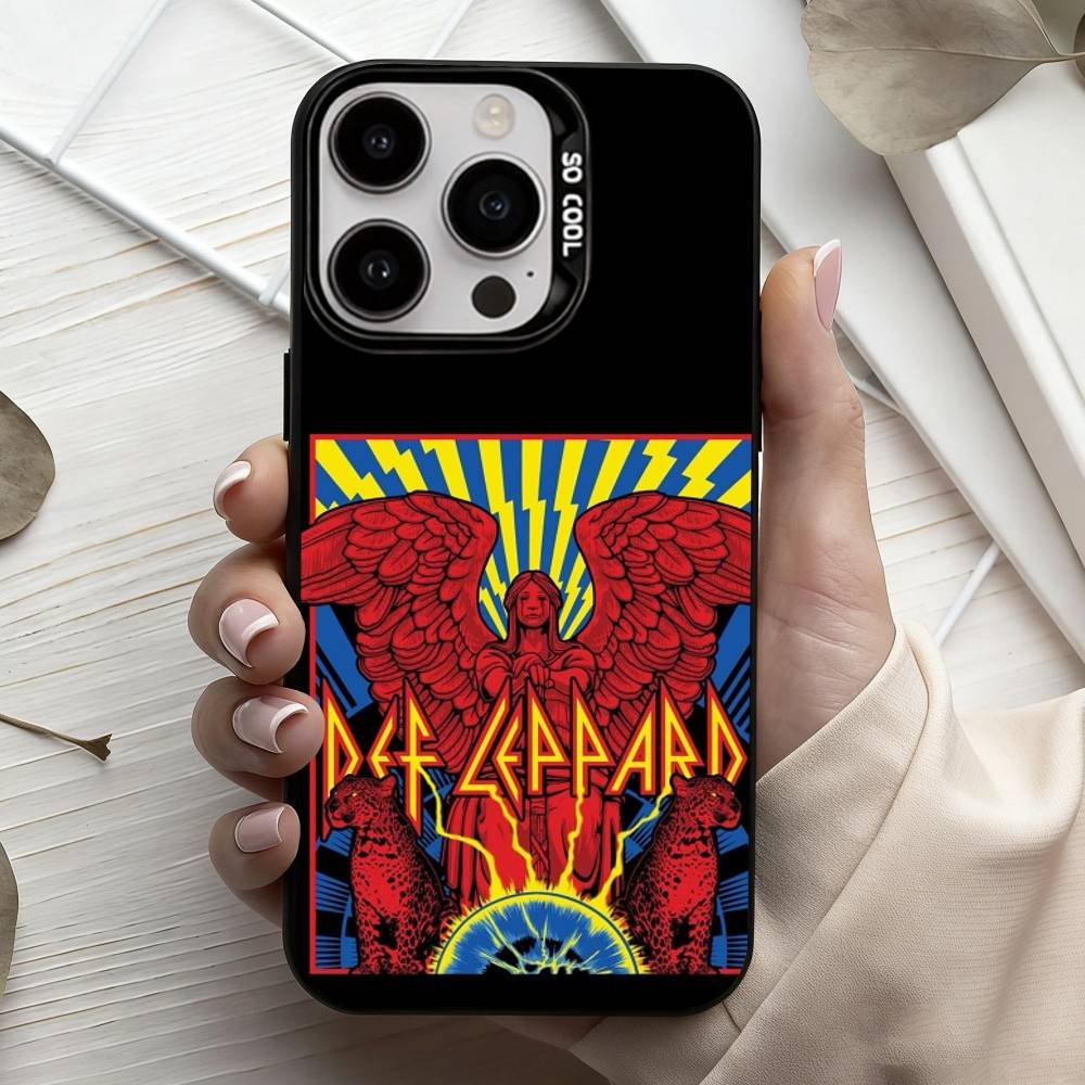 

Hot R-Rock band D-Def L-Leppard Phone Case For iPhone17,16,15,14,13,12,11 Plus,Pro Max Black Candy silver phone case iPhone14Plus