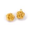 2 PCs 304 Stainless Steel Charms 18K Gold Plated Flower Double Sided Pendants For DIY Necklace Earrings Bracelet Jewelry Making