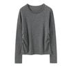 Crew Neck Diamond Waist Design Cashmere Sweater New Versatile Pullover Loose Casual Knitted Cashmere Sweater