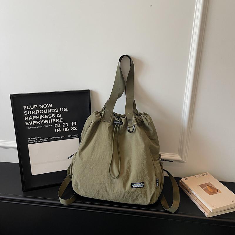Tote Bag Women's Drawstring Backpack Large Capacity Lightweight Commuter Portable Shoulder Bag