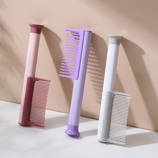 Detachable Hair Comb with Replaceable Wavy/Straight Teeth Suction Cup Anti-static Professional Men Women Hair Styling Detangling Comb