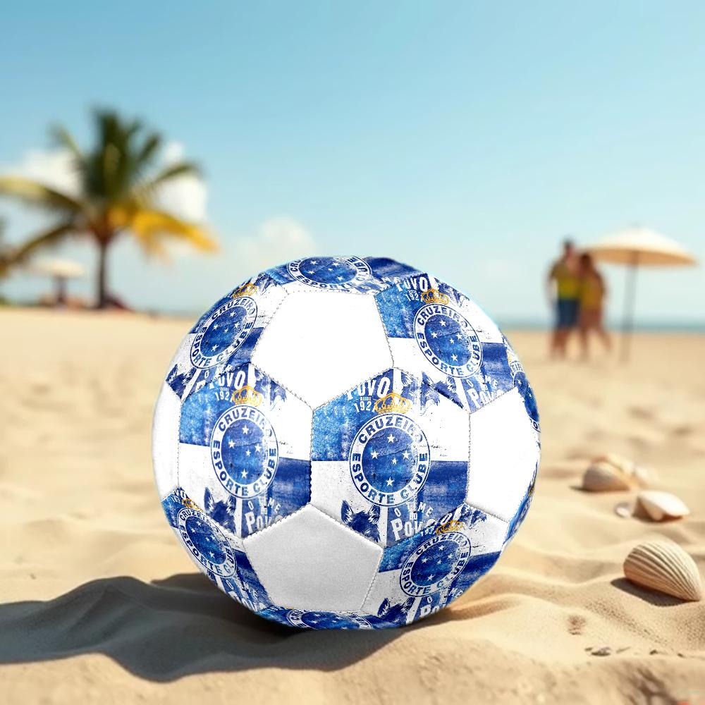 Cruzeiro Esporte Clube Soccer Ball, Colorful, Suitable for All Ages, Machine-stitched, PVC Material, Competition Grade, Durable and High Bounce