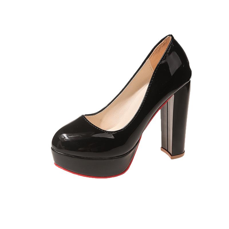 Large size super high heel women's shoes new hate sky high shallow mouth pointed single shoes formal wear professional waterproof table high heels