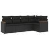 VidaXL Salon de Jardin avec Coussins 5 pcs, Canapés de Terrasse, Ensemble de Meubles de Patio, Mobilier d'Extérieur, Noir 3258345