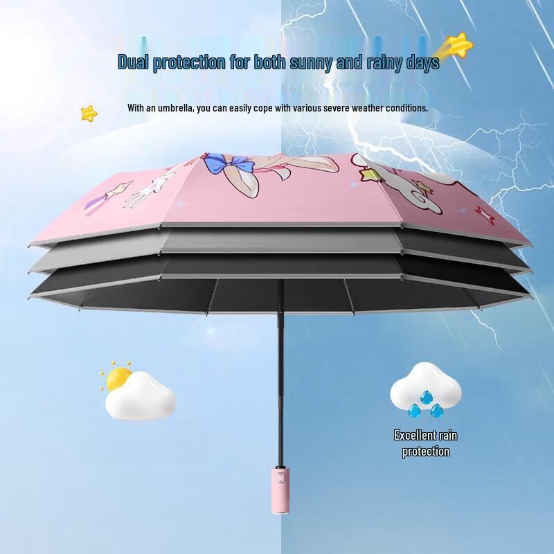 Kids' 3-Fold Retractable UV Protection Umbrella
