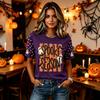 Women's fashion V-neck casual Halloween printed short-sleeved top