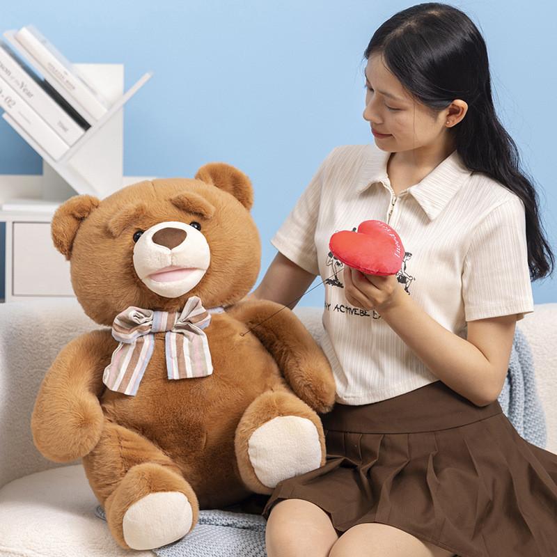 Heart Creative Sweet Bear Plush Doll Gift For Girlfriend Soft Cuddly Animal Stuffed
