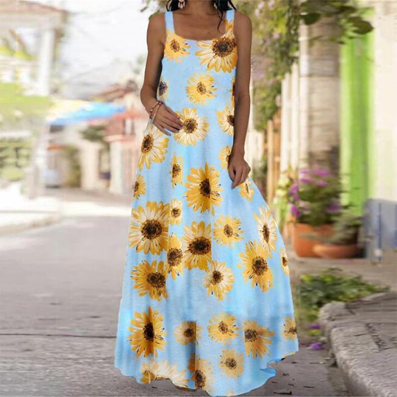 

Женское платье-комбинация Длинное платье макси Синее платье с принтом Vortex Весна и лето с v-образным вырезом Для отдыха и отпуска 8XL оранжевый