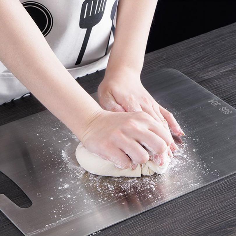 316 Kitchen Cutting Boards Stainless Steel Chopping Board Thickened Double Sided Cutting Board Block Kneading Dough Board