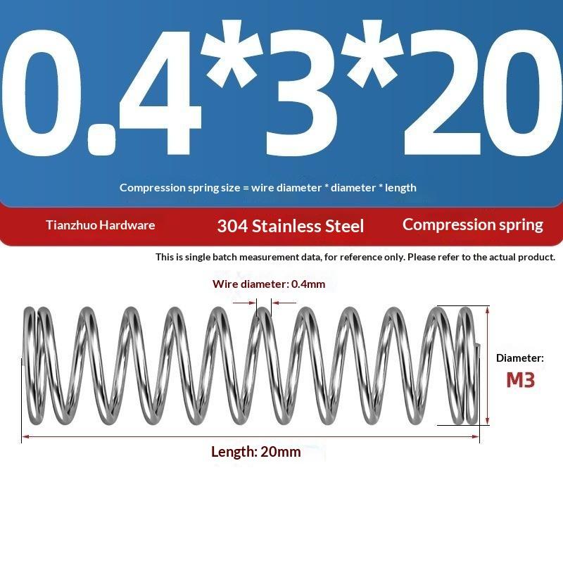 Spring Steel Pressure Return Spring Assortment 0.3/0.4mm Wire Dia 5-20mm Length for Hobbyist Craft Making Projects