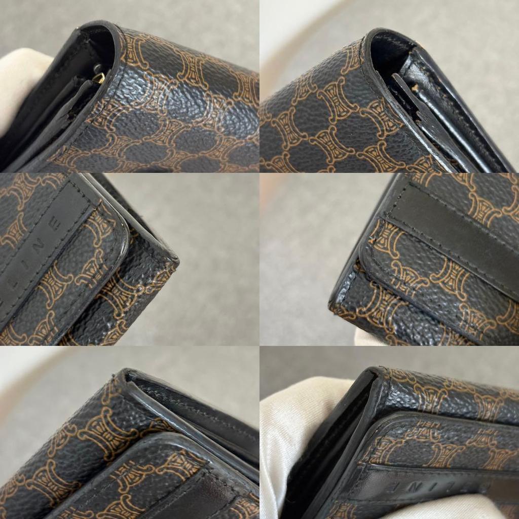 Used Celine Macadam Pattern Wallet Long Wallet Bi-fold Wallet Black系 Cw503