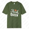 St Patricks Day King and Queen Printed Cotton TShirt Matching Couple Outfit Lovers Shamrock Husband Wife Tee Mr and Mrs Tops