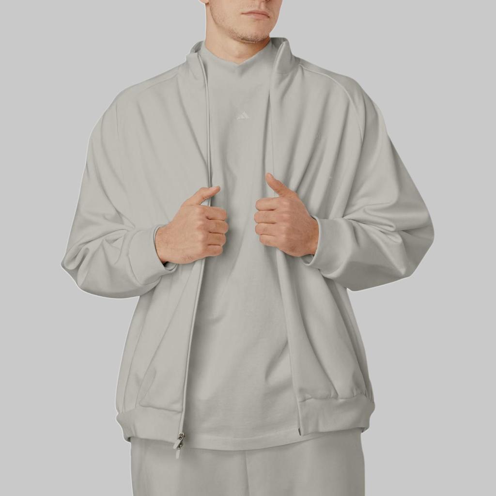 Adidas Originals Basketball Chapter 1 Solid Logo Print Sports Jacket Unisex Jacket Gray HN9269