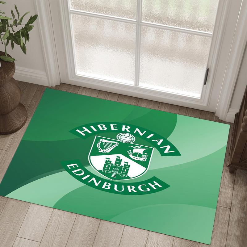 Hibernian FC Design Crystal Velvet Carpet Cozy Non?Slip Printed Rug For Bedroom Living Room Entrance