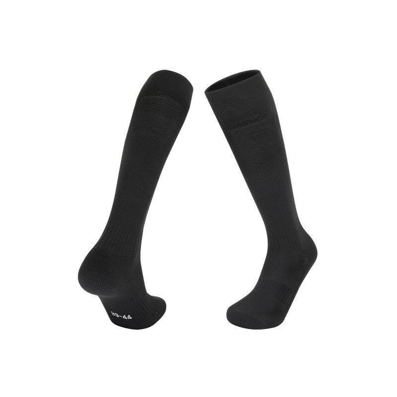 Dünne einfarbige professionelle Fußballsocken für Erwachsene, atmungsaktiv, stoßdämpfend, hohe Socke, Kampf socken, Frottee-Boden, Trainingssocken