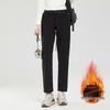 Unisex Fleece-Lined Soft Shell Pants: Warm, Waterproof, Elastic, Straight-Leg for Autumn/Winter Outdoor Hiking & Mountaineering.