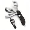 Set di posate portatile pieghevole in acciaio inossidabile resistente alla corrosione: forchetta, cucchiaio, coltello, apribottiglie per picnic, viaggi, uso quotidiano