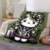 1pc Cartoon Spooky Hello Kitty Blanket, Cartoon Throw for Home Decor, Gift Idea, All Seasons Use, Cozy Bedding Cover, Room Decoration, Living Room, Tr