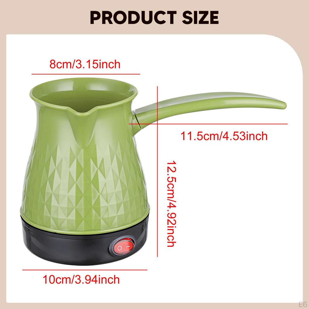 Electric Turkish Coffee Pot Warmer Anti Scald Dry Boil Protection Fast Brew with Handle Water