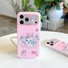 Dynamic IMD Hollow Heart Bunny Phone Case for iPhone 17 Pro/15 Pro Max/16 PM