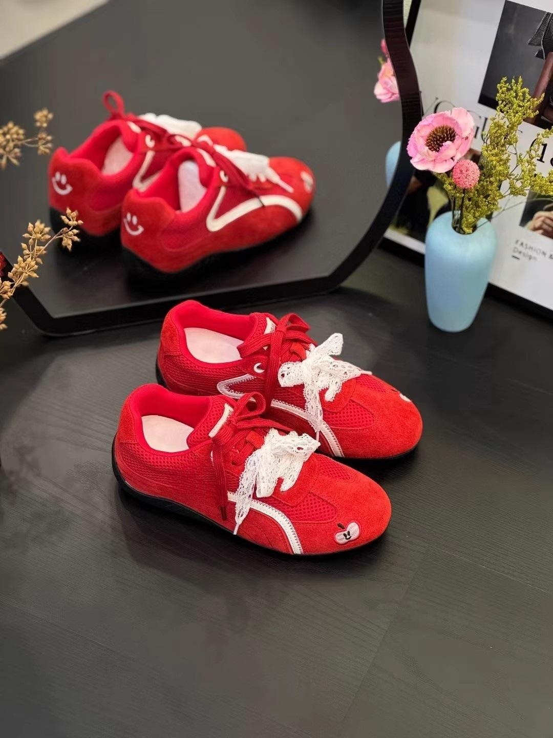 

Ретро кроссовки Red Apple для тренировок, женские, 2025 новинка, модные, универсальные, сетчатые, дышащие, на плоской подошве, повседневные, обувь Форреста Гампа 36