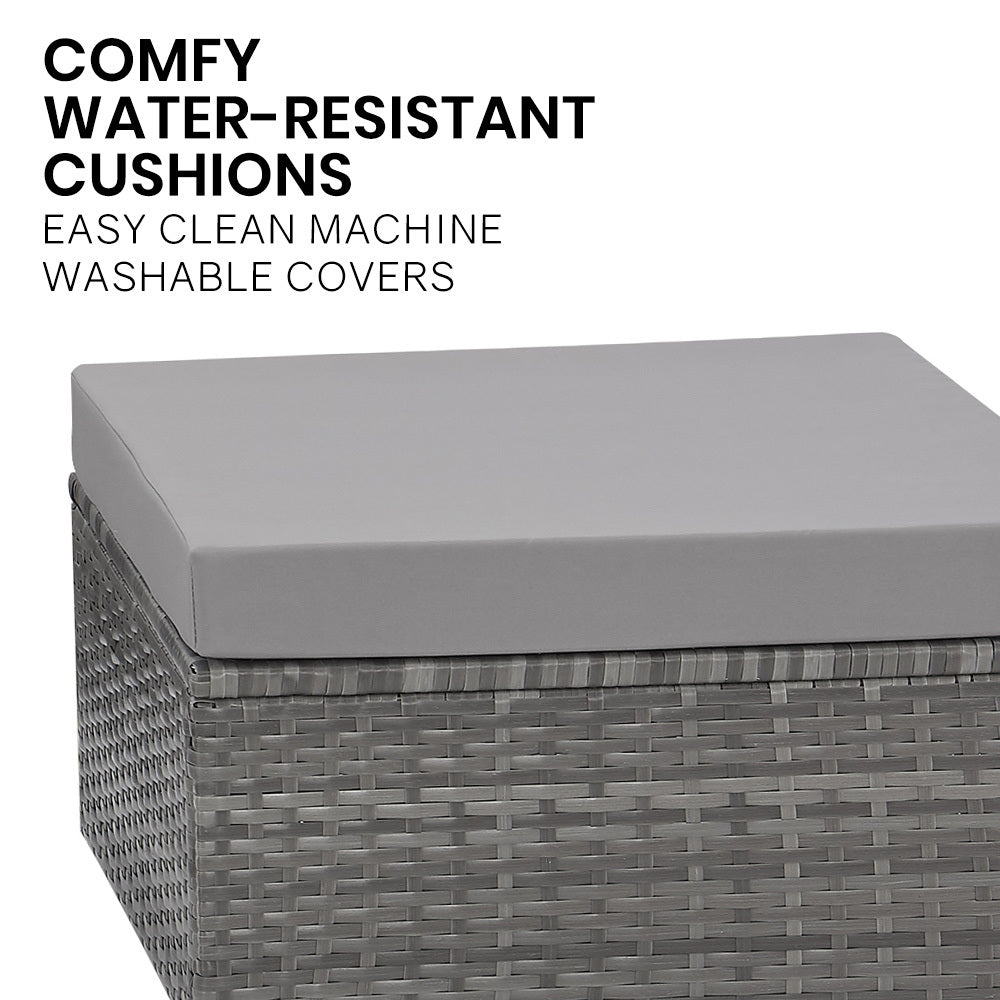 Patio Furniture Sets London Rattan 5 Pc Outdoor Furniture Setting 4 Seater Lounge Chairs Includes Ottoman And Coffee Table For Outdoors Garden Patio G