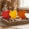 Felt Maple Leaves for Crafts 3Pcs Fall Table Decorations, Wooden Autumn Harvest Desktop Decor Shelves Ornament Dining Shelf Tiered Trays & Fireplace