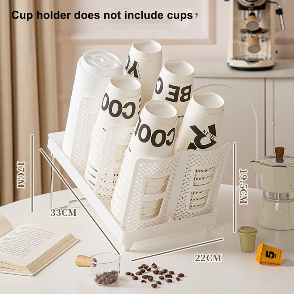 Plastic Disposable Cup Storage Holder Adjustable Space Saving Foldable Paper Cup Holder Portable Mug Display Stand
