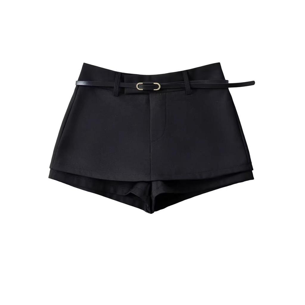 Plus-Size Hot Girl Low-Waist Mini Skirt with Built-In Safety Shorts - Autumn New Arrival Hip-Hugging Slimming Skirt Pants.