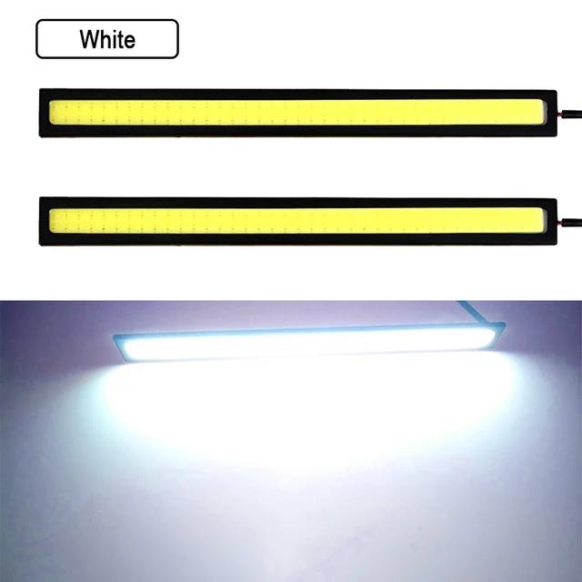 2 PCS Super Bright 17CM LED COB Fog Bulb Car DRL LED Strip Daytime Running Light bar 12V 6500K Auto Interior Styling Lamp