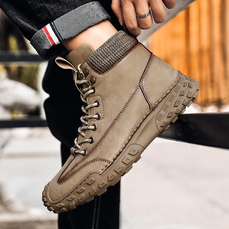 Popular Socks Mouth Cotton Shoes Independent Station Large Size Velvet Men's Shoes High Top Men's Casual Shoes Martin Boots