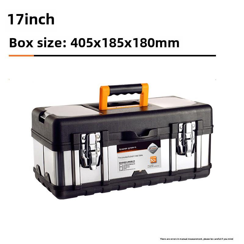 Green Forest Stainless Steel Toolbox: Multifunctional Storage for Hardware & Electricians