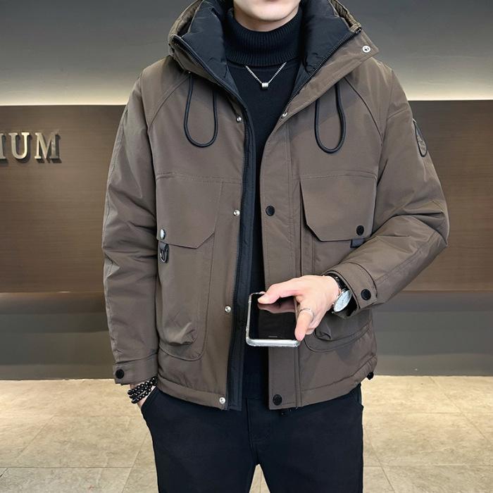 Men's Thickened Down Winter Jacket - 2025 High-End Short Style, Plus Size, Outdoor Mountaineering, Workwear Coat