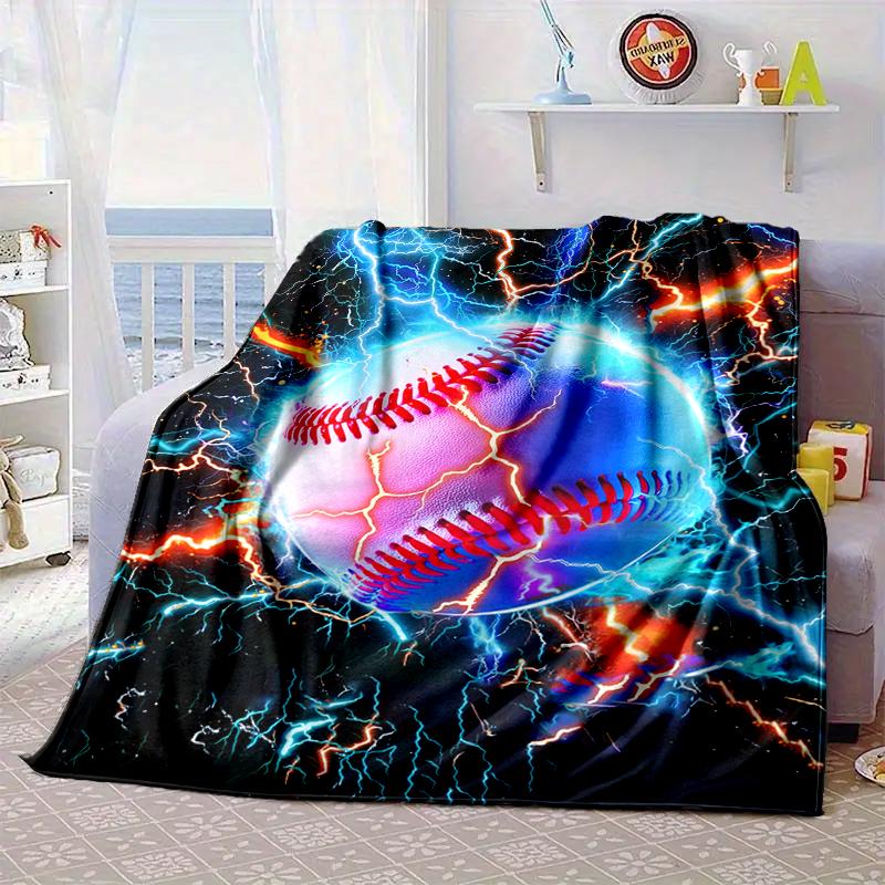 Soccer Ball Bursting Through Blanket Flannel Blanket for Bed, Sofa, Camping, Hiking, Picnic Essentials, Gift for Family Fan Gifts