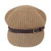Trendy Hollow Breathable Leather Buckle Octagonal Hat Classic Woven Straw Hat Casual Versatile Literary Sunshade Painter Hats