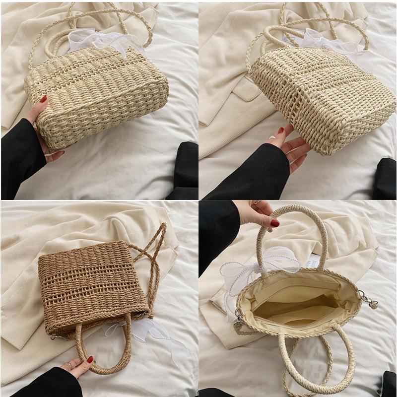 Damen Böhmische Schulter Crossbody Tasche Frauen Sommer Strand Stroh Handtasche Damen Reise Mode Tasche