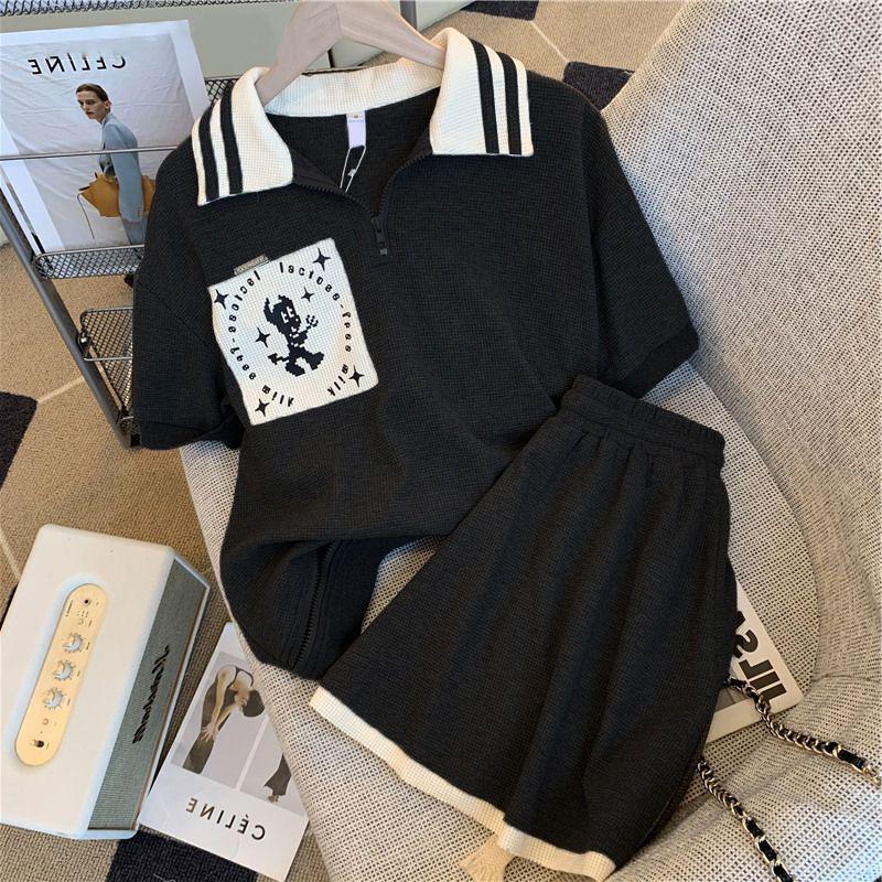 

Юго-Восточная Азия Весна/Лето Большой Размер Повседневный Спортивный Комплект из Двух Предметов в Стиле Колледжа XL чёрный