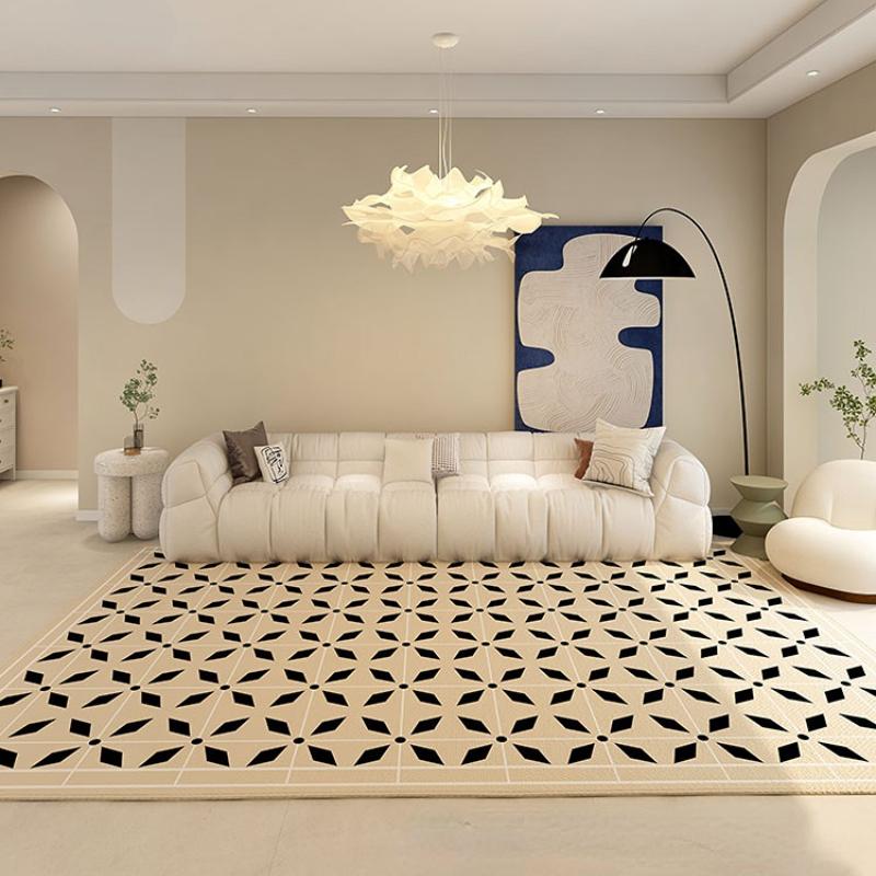 Modern Minimalist Carpets for Living Room Black White Contrast Bedroom Decor Rug Home Washable Carpet Large Area Washable Mat