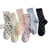 Ladies Spring and Summer Thin Love Crystal Silk Auricle Lace Breathable Cylinder Stack Socks