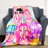 1pc Saja Boys Flannel Blanket [Cozy Throw Blanket] For Sofa, Bed, Travel, Camping, Livingroom, Office, Couch, Chair, And Bed