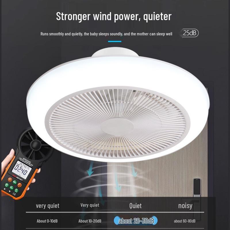 Silent Ceiling Fan Light with Integrated Remote for Bedroom or Living Room