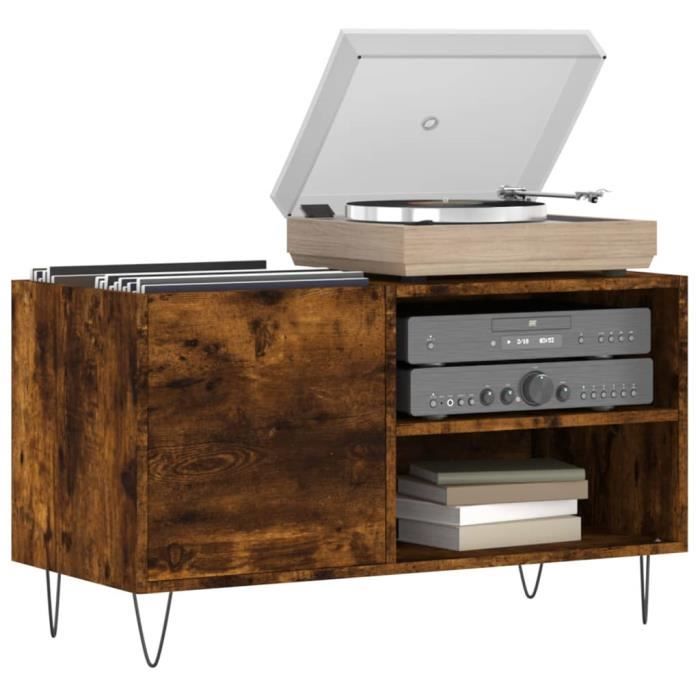 VidaXL Record Cabinet Smoked Oak 85x38x48 Cm Engineered Wood 831705