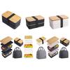 Japanese Bentos Box 1200ml Large Capacity Double Layer Microwave Safe Lunch Container with Bamboos Lid and Utensils Set