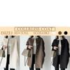 Coat Blouson Jacket Outerwear Short No Collar Straight Spring Autumn Winter Length [1/2style] [Nibunnoichi Style] Women's (S, Black)