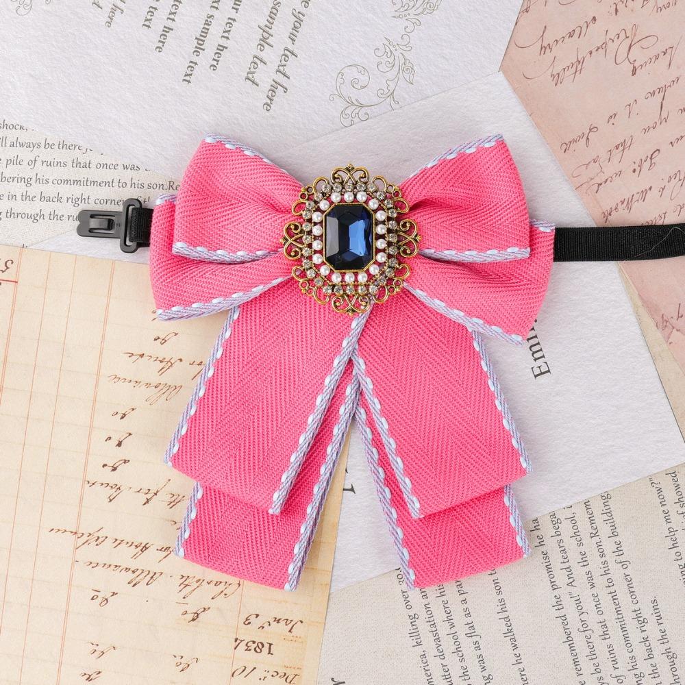 

Solid Color Rhinestone Collar Flower British Style Blue Crystal Gentleman s Bow Tie Adjustable Neck Decoration