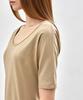 NOTIA Slim Fit U Neck T-Shirts - Beige