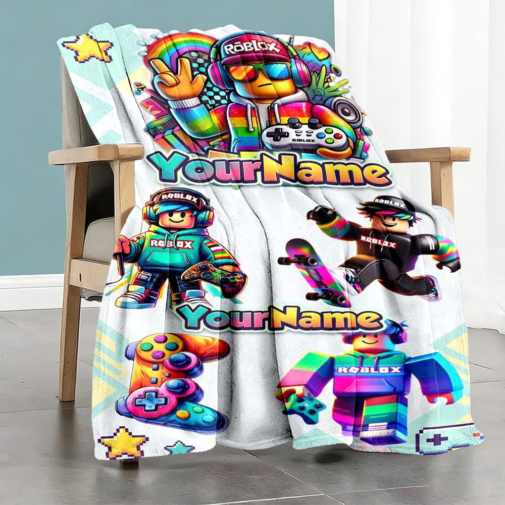 Roblox 121 Customize Text Blanket Throw Personalized Blanket Durable Comfort Perfect for Livingroom Bedding Office Home Decor