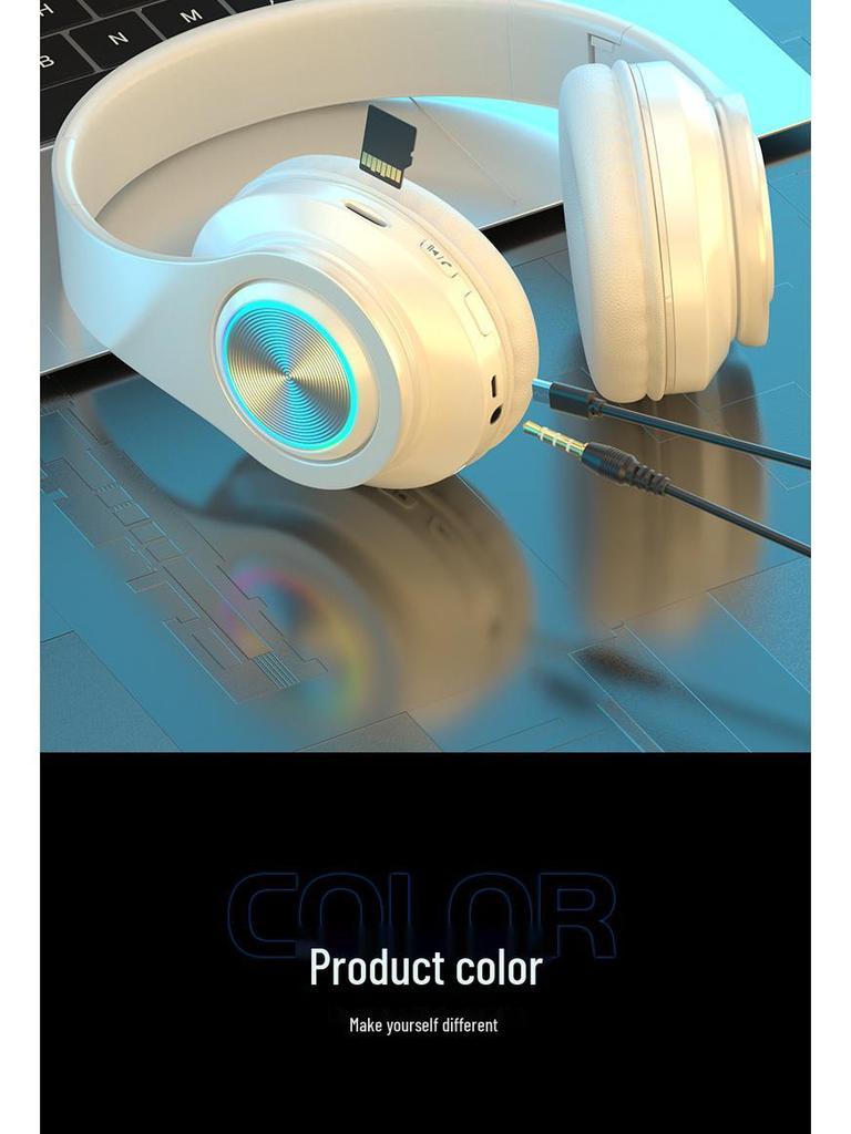 B39uv Bluetooth Headphones: Head-mounted, Heavy Bass, Wireless, Card Slot, Gift Headset.